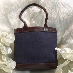 RALPH LAUREN JEAN & LEATHER TOTE